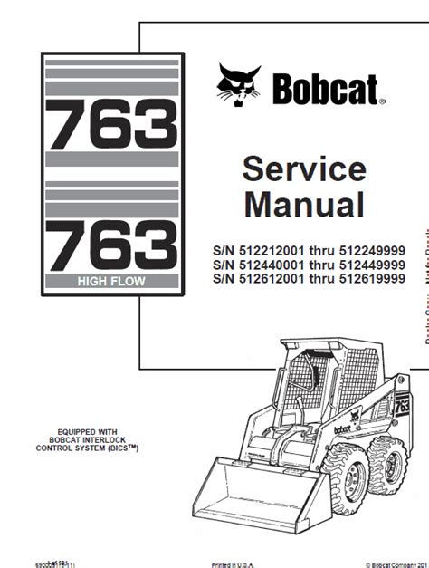 bobcat 763 skid steer loader repair manual|bobcat 763 manual.